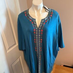 NWT Liz & Me blue stylish top